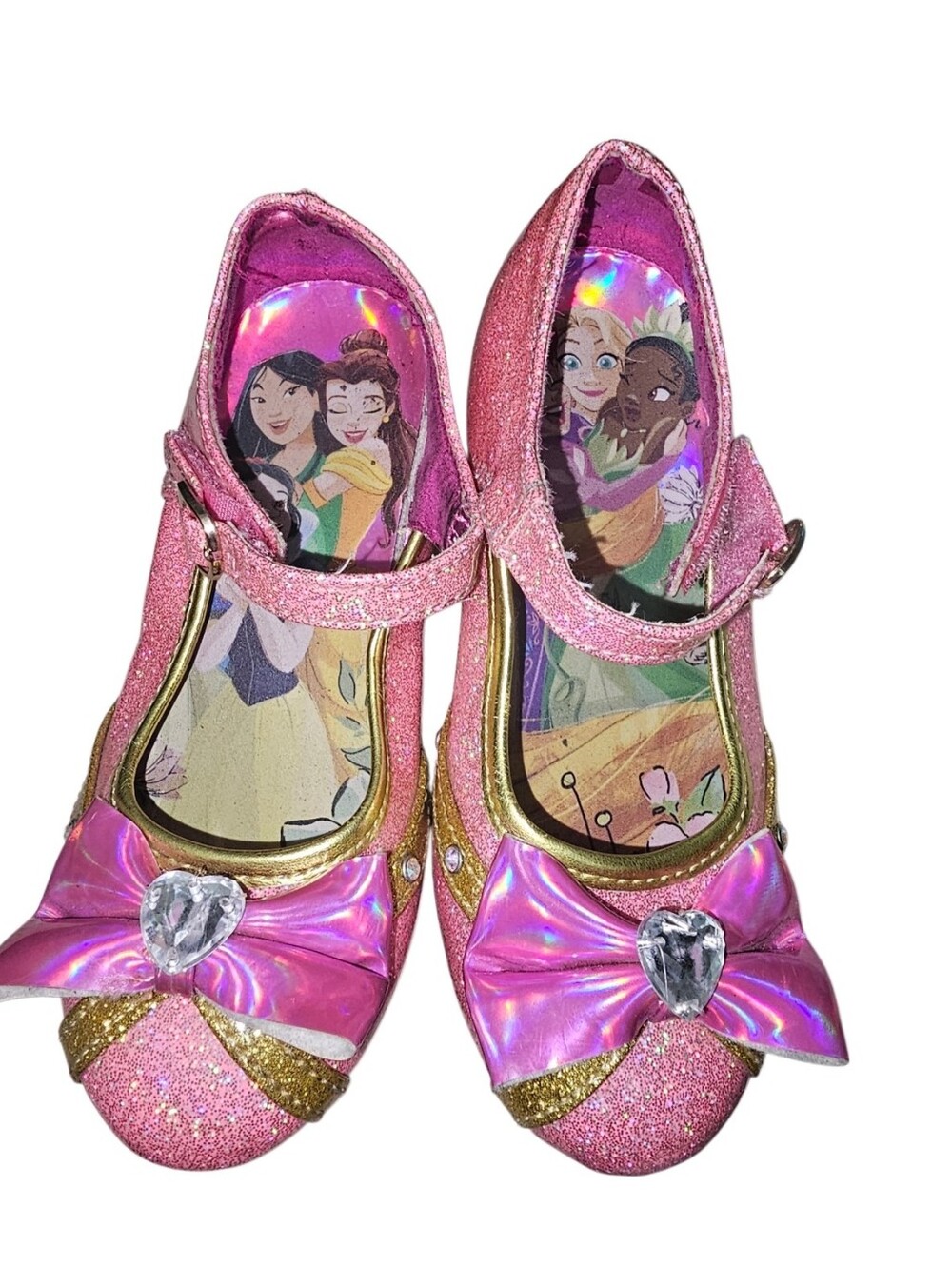 Disney Pink Glitter Princess Bow Mary Jane Costume Shoes